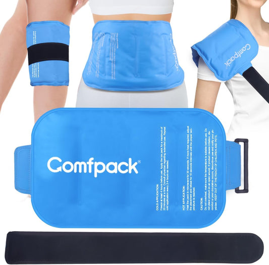 Large Ice Pack for Injuries Gel Pack for Lower Back Pain Relief Reusable Hot Cold Therapy Cold Pack for Back, Shoulder Elbow Pain, Hip Replacement Surgery, Knee Swelling, 9.8 × 17.7"