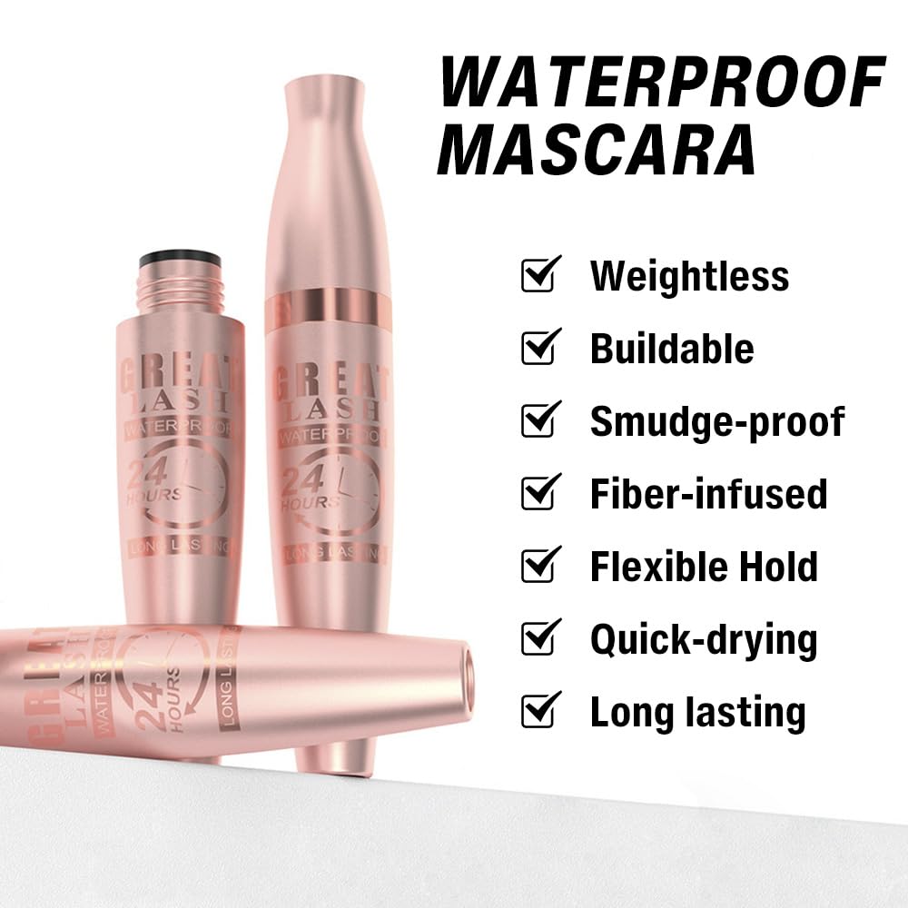 Waterproof Voluminous Original Volume Building Mascara Makeup (Black)