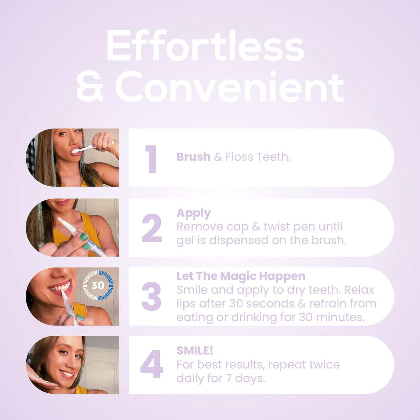 Venus Visage Award Winning Teeth Whitening Pen, 20+ Uses - Teeth whitening Gel Professionally formulated - Best Teeth whitening kit Teeth Whitener - Low Sensitivity (Mint) (0.07 Fl Oz (Pack of 4))