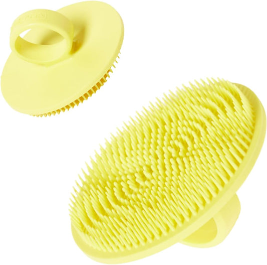Boie USA Face Scrubber - Handheld Facial Tool, Deep Cleansing Exfoliating Facial Brush. Fights Acne with Gentle, Silicone-Like Bristles, Long Lasting, & Hypoallergenic (Yellow)