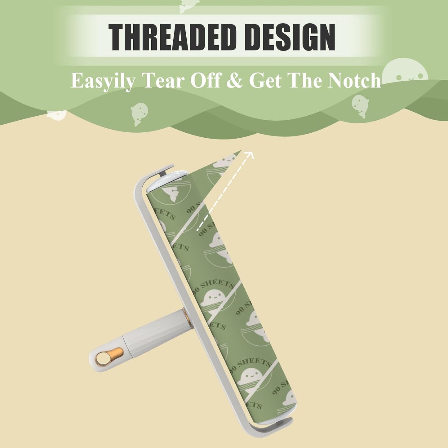 Super Sticky Large Lint Rollers for Floor Carpets, 9.45'' Cat & Dog Pet Hair Remover with 360 Sheets, Lint Rollers for Pet Hair Extra Sticky with Long Handle for Sofa, Cars, Curtains and Clothes