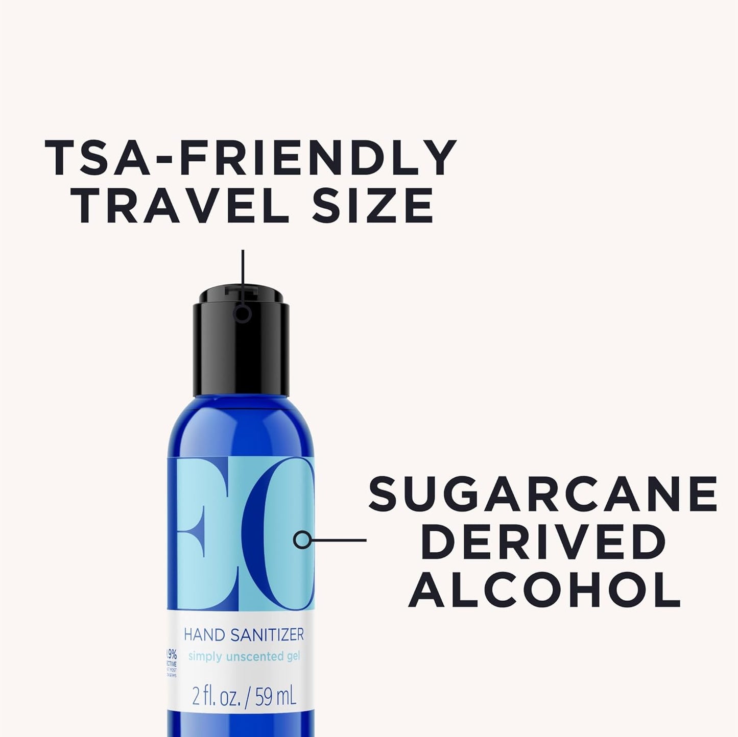 EO Hand Sanitizer, 2 Ounce (Pack of 6), Unscented, Travel size