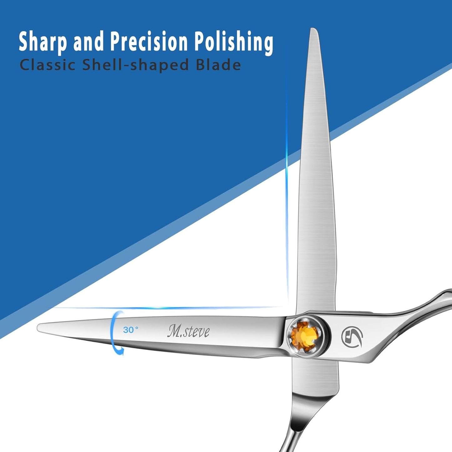 Professional Hair Cutting Scissors 6.3 Inch, VG10 Stainless Steel Barber Shears, Extremely Sharp Hairdressing Scissors for Salon & Home Use, Ambidextrous Left Right Hand