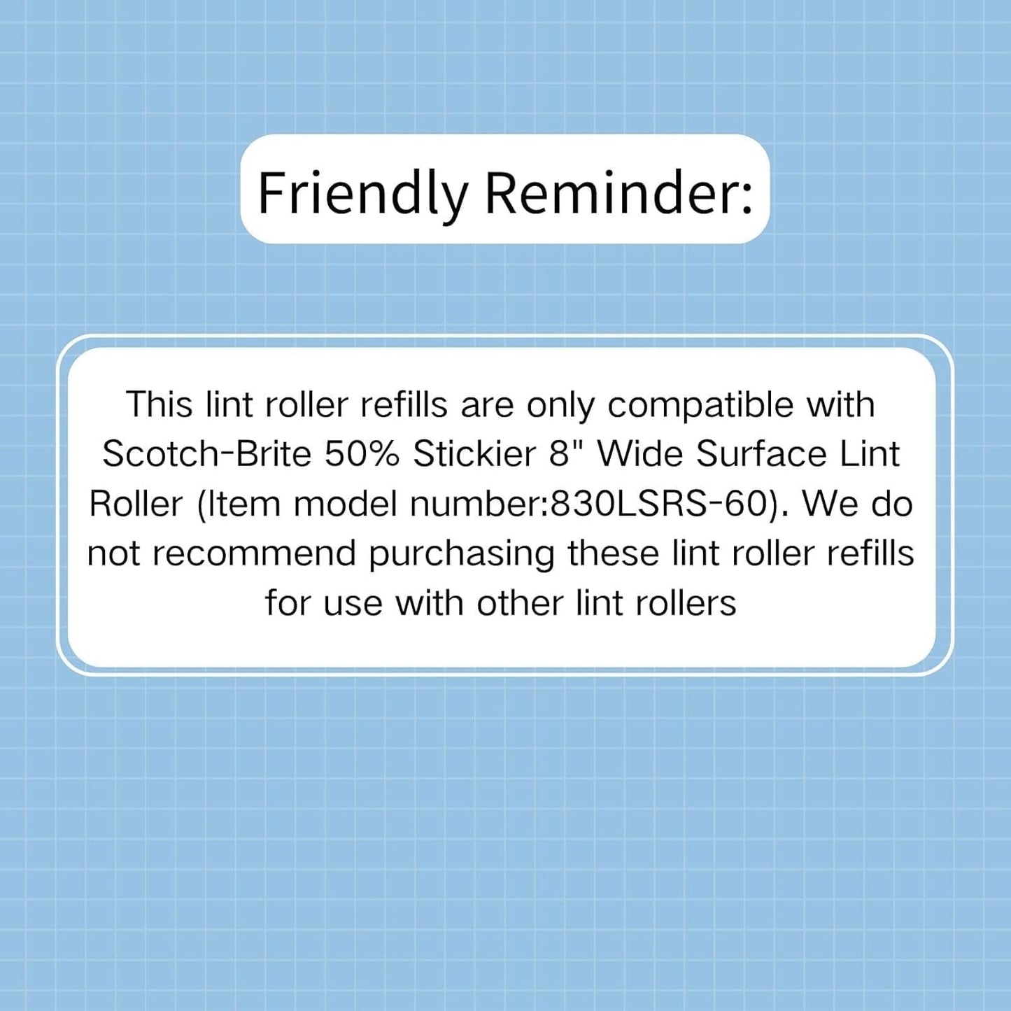 Large Surface Roller Refill for Scotch-Brite 50% Stickier Lint Roller, Works Great On Pet Hair (60 Sheets per Roll, 3 Pack Refills)