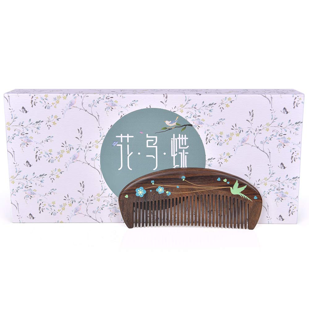 TAN MUJIANG Wooden Hair Comb Handmade Anti-static