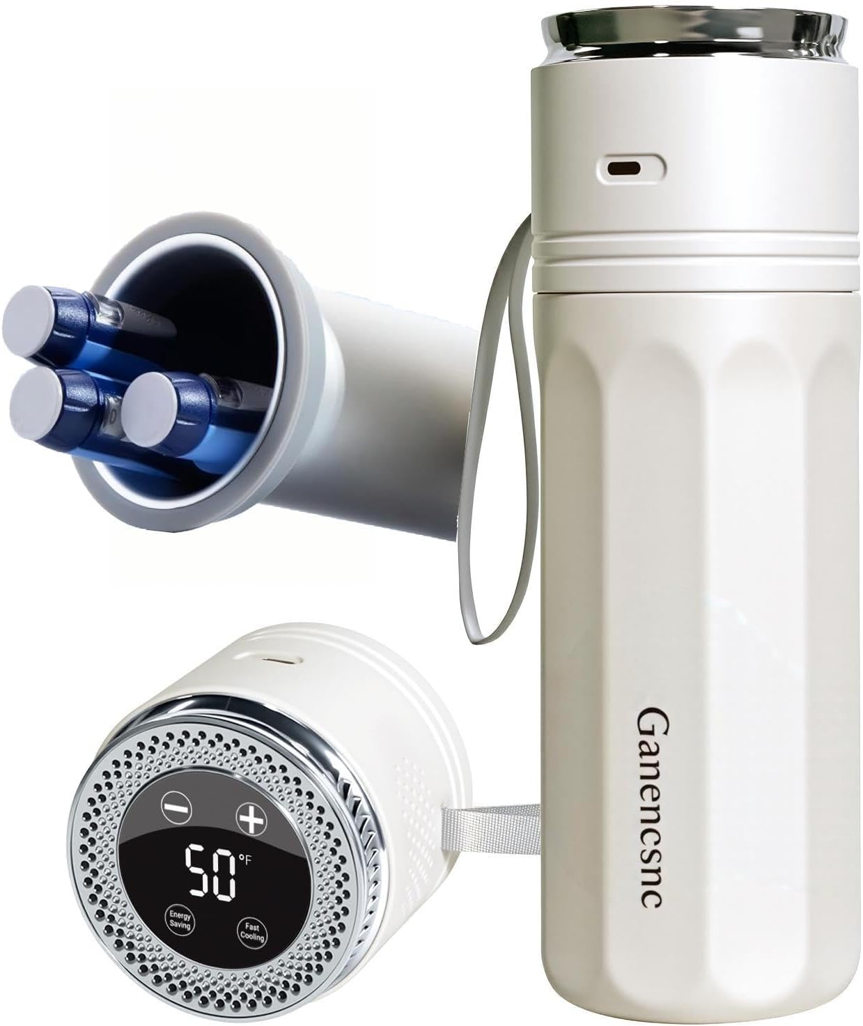 Electric Insulin Cooler Travel Case TSA Approved,USB Type-C Smart Cooling, 10000mAh Power Bank ,Large Capacity Medication Cooler for Travel ,Medical Cooler for Insulin (White, no Power Bank)