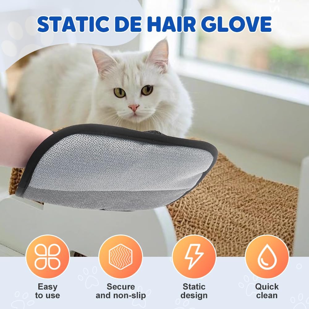 Pet Hair Removal Glove for Dogs Cats,Upgrade Electrostatic Pet Hair Remover Removal Gloves for Couch Clothes Carpet