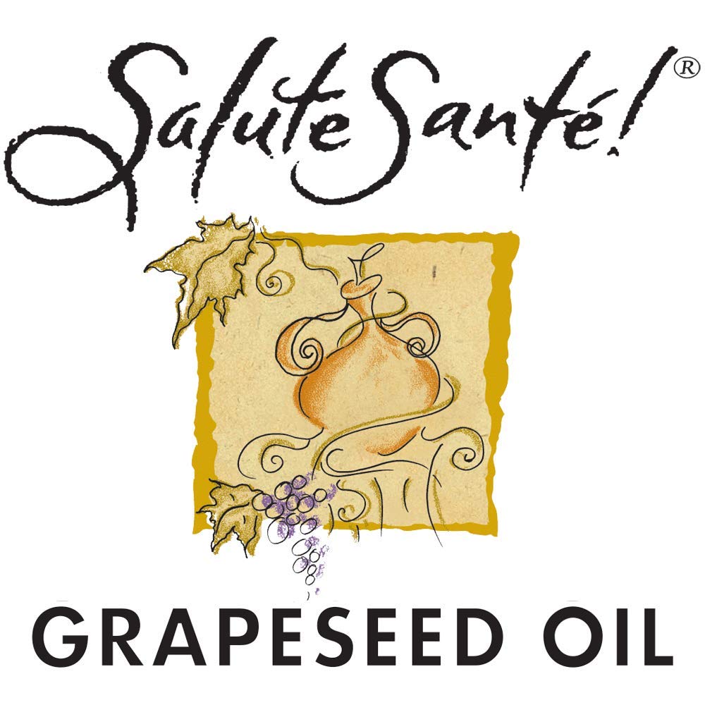 Cold Pressed Extra Virgin Merlot Grapeseed Oil by Salute Sante! Healthy Grape Seed Oil for Finishing, Marinades and Salads, Vegan, 200 Milliliter, 6 Pack