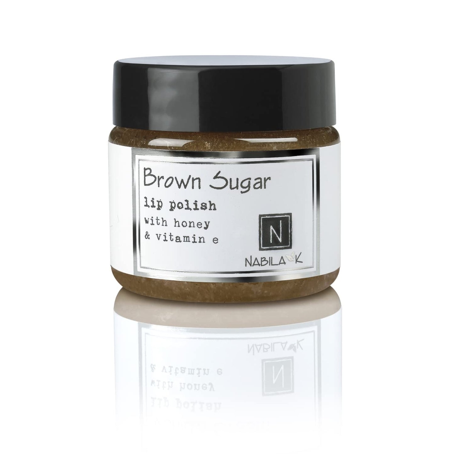 Brown Sugar Lip Polish, 1 oz by Nabila K - Hydrating Lip Exfoliator & Moisturizer with Honey and Vitamin E for Dry and Chapped Lips - Cruelty-Free, Real Sugar, Made in USA