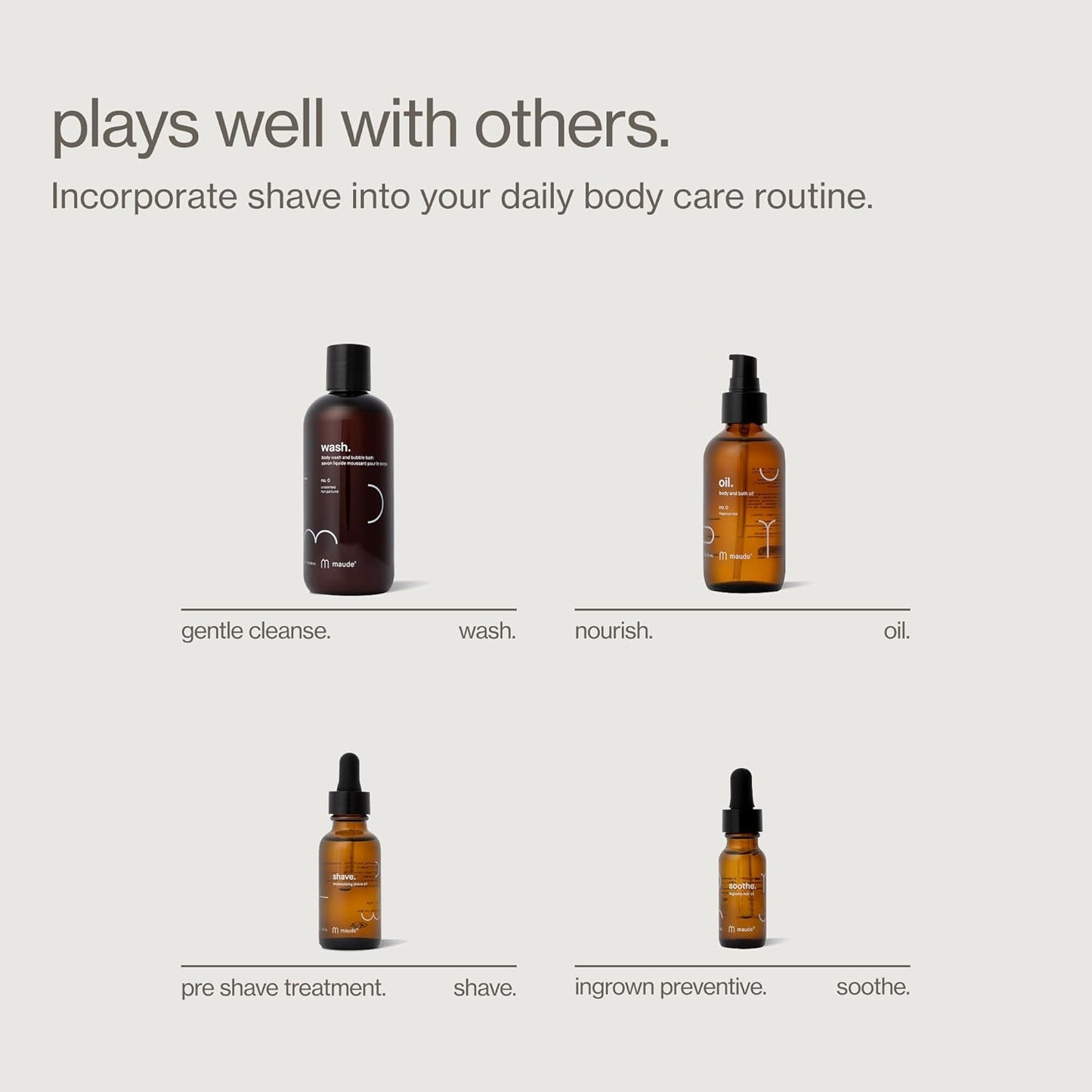 Maude Shave - Moisturizing Shave Oil for Hair Removal & Body Care - For Sensitive Areas, Legs, Underarms & Face - Made with Almond & Jojoba Oil + Light Cedarwood Scent (1 oz)