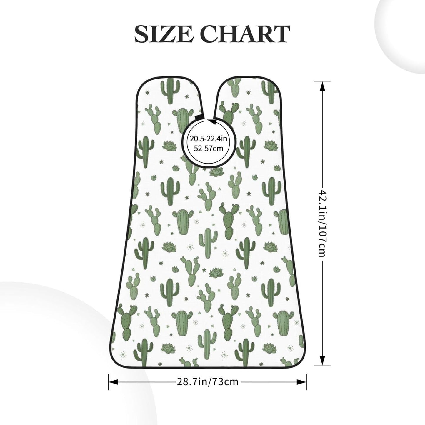 Adjustable Non-Stick Beard Apron, Hair Catcher Cape for Shaving Grooming, Waterproof with Suction Cups Men, Floral Cactus Shave Bib