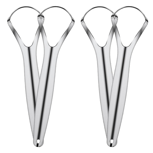 4 Pcs Tongue Scraper Stainless Steel Tongue Cleaners Wide Head Tongue Cleaner Tool Reduce Bad Breath Tongue Scraper for Fresh Breath