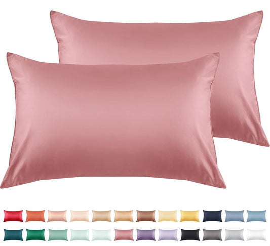 Warmstar Cotton Pillow Cases King Size Set of 2, 600 Thread Count Pillowcases 20x36 Inches, Soft Long Staple Cotton Pillowcases Breathable with Envelope Closure,Lotus Pink