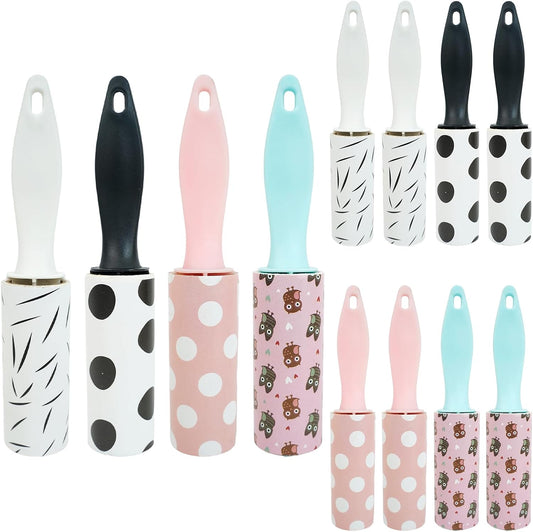 8 Pcs Mini Lint Roller, Lint Roller for Travel Size Sticky Removing Tool House Essentials for Pet Hair Removal Travel Clothes Gifts Bags Furniture Car Seat