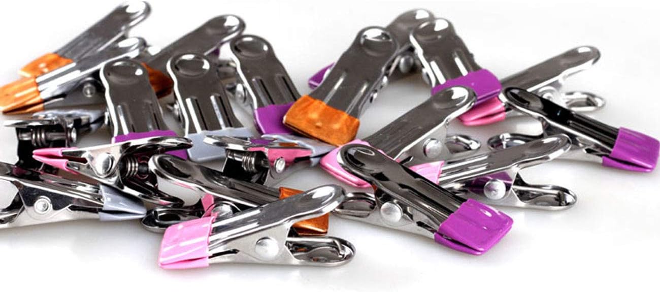 Stainless Steel Clothes Pins: 30 Packs Metal Beach Towel Clips, Pool Cover Clips,Heavy Duty Close Pins ,Hanging Towel Clamp Cloth Clips,Beach Chair Towel Clip