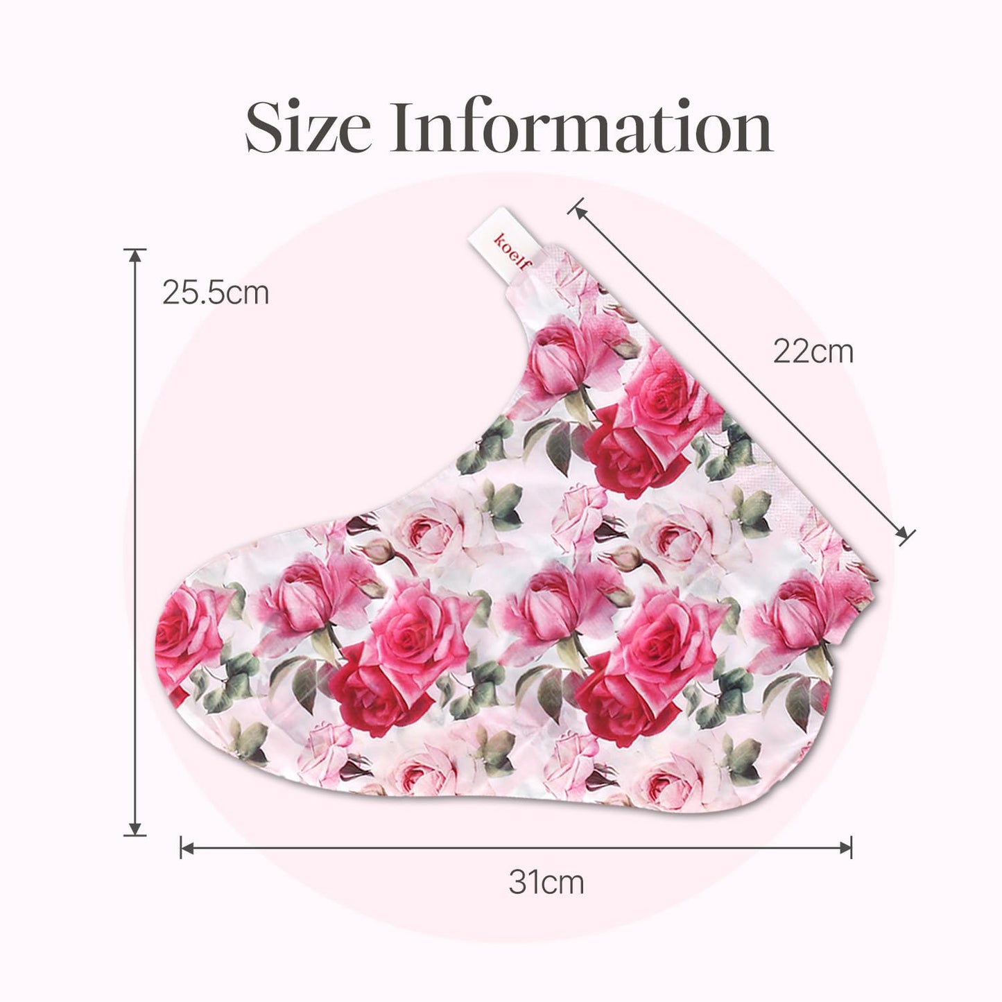 Koelf Rose Petal Satin Foot Mask (10pairs) - Intensive Nourishing Socks, Rose Scented Foot Repair Masks with Peptide, Collagen, Shea Butter, Urea for Silky Smooth Feet, Foot Treatment, Body Mask