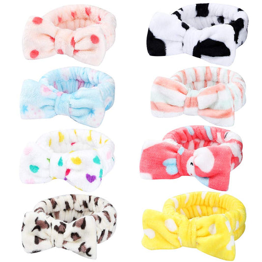 Stocking Stuffers for Teen Girls, 8 Pack Bow Spa Skincare Headband for Washing Face, Christmas Gifts Spa Party Favors Bulk Gifts for Teens Girls