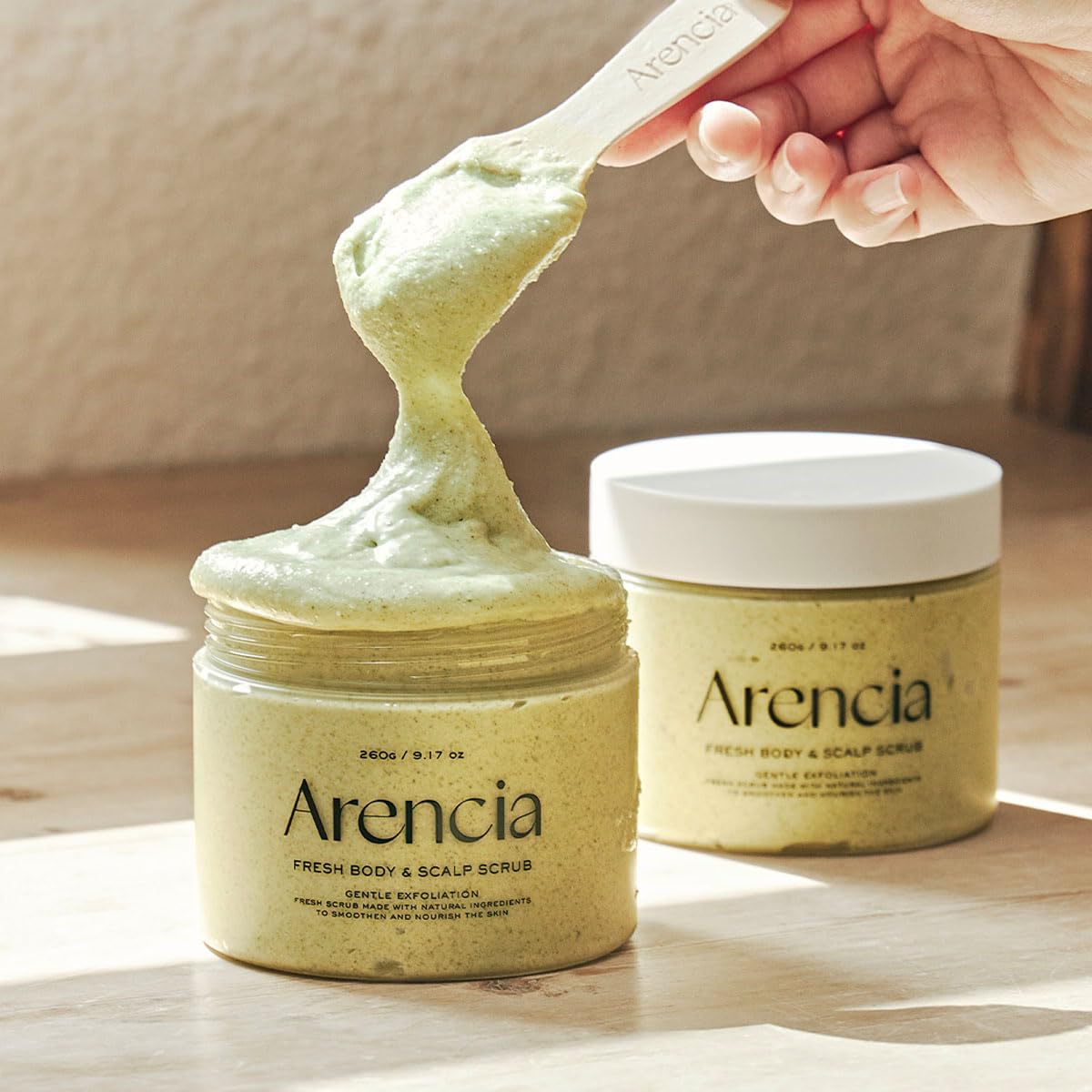Arencia Fresh Cloud Sea Salt Body & Scalp Scrub (White) - Gentle Exfoliation for Softer, Refreshed Skin and Scalp, Korean Skin Care