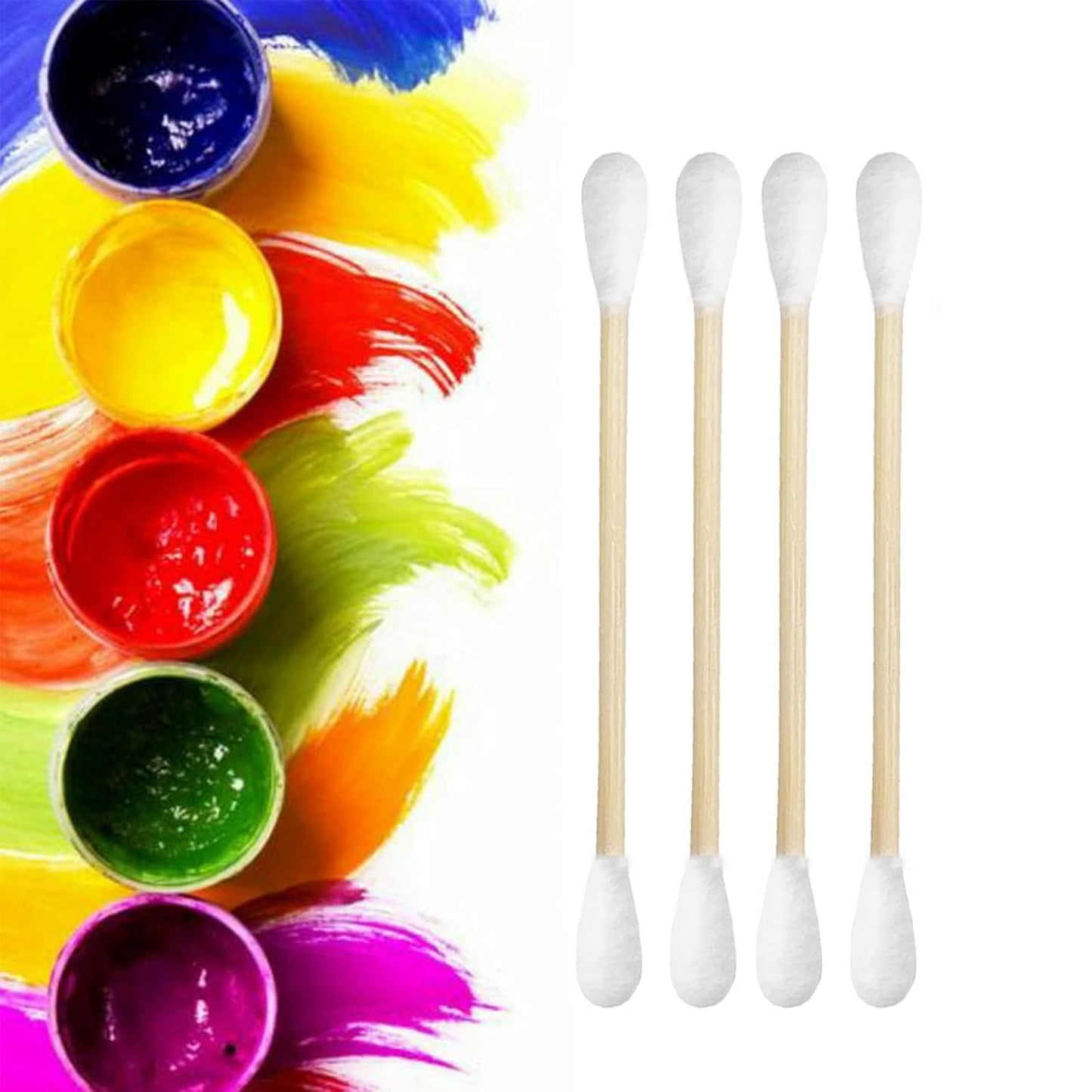 Bamboo Cotton Swabs 900ct, Natural Cotton Buds with Case for Personal Care,3 Pack Biodegradable Cotton Tips