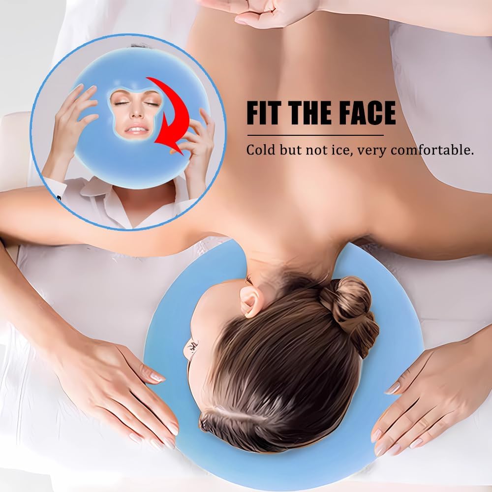 Silicone Face Massage Pillow,SPA Beauty Face Relax Headrest,Salon Skin Care Soft Overlay Travel Head Support,Bule