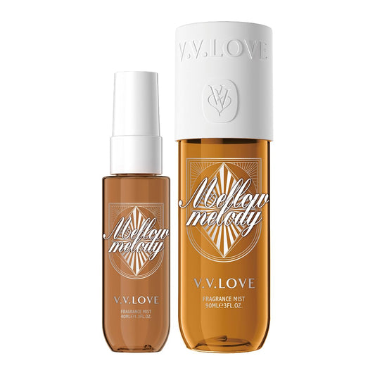 Hongsheng 2 PCS Women's Body Mist and Hair Fragrance Travel Set, 3 Fl Oz + 1.3 Fl Oz Spray, Sweet Scented Perfume Gift Set for Women (Caramel Macadamianuts)