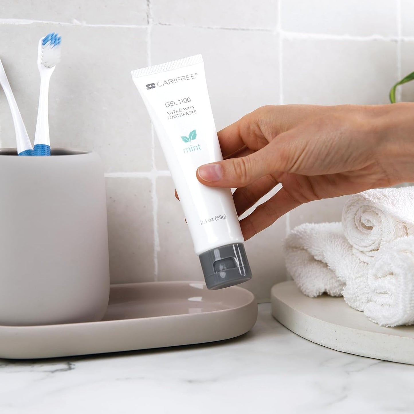 CariFree Gel 1100 (Mint) Anti-Cavity Fluoride Toothpaste with Nano Hydroxyapatite, Cavity Prevention and Enamel Protection, Dentist Recommended for Kids and Adults, 2.40 oz.(Pack of 2) Mint