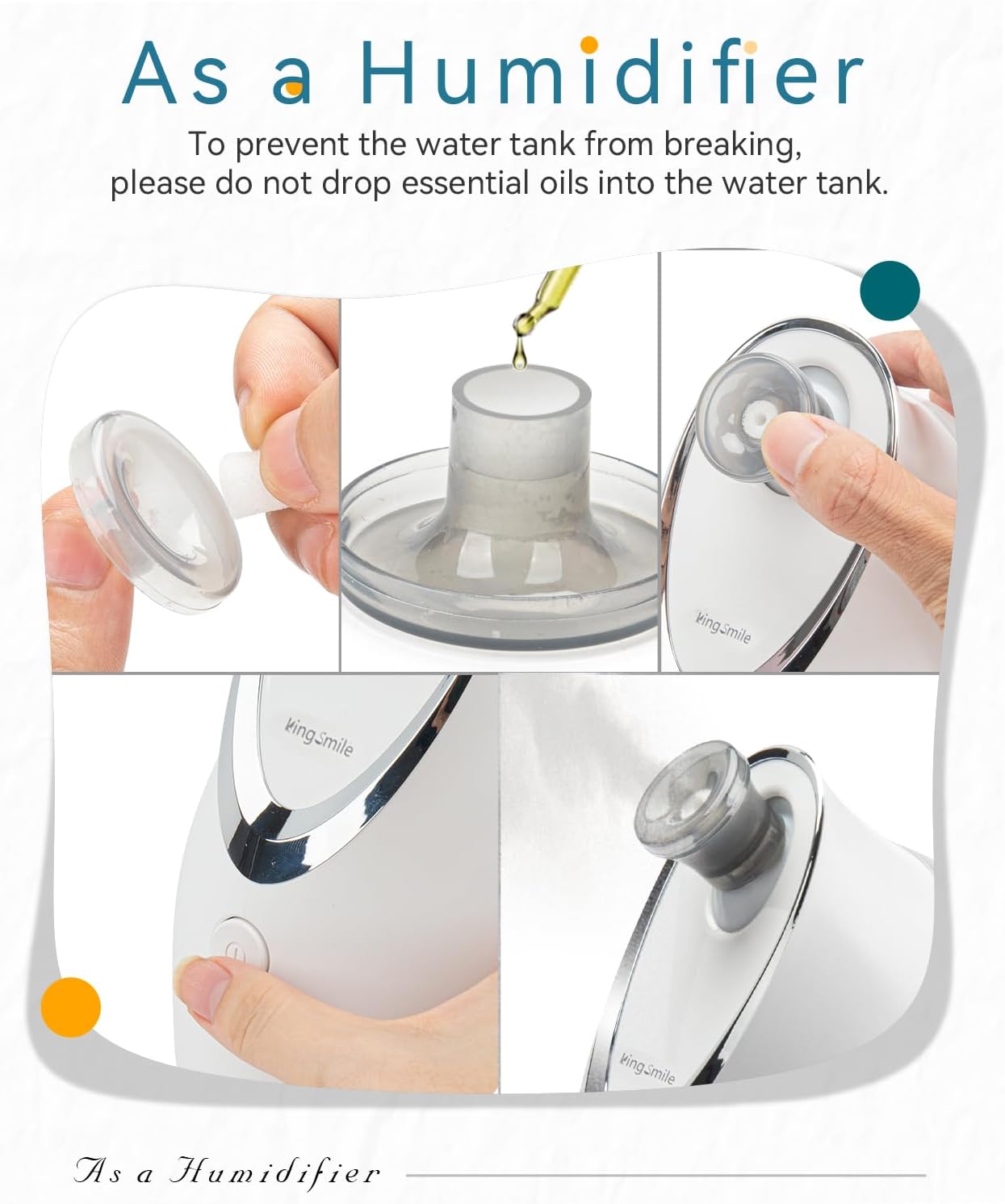 Kingsmile Facial Steamer, 3 in 1 Face Steamer for Facial,Compact NanoSteamer with Aromatherapy,Face Humidifier - Adjustable Nozzle, Warm Mist Steamer for Home SPA, Stainless Steel Skin Kit & Headband