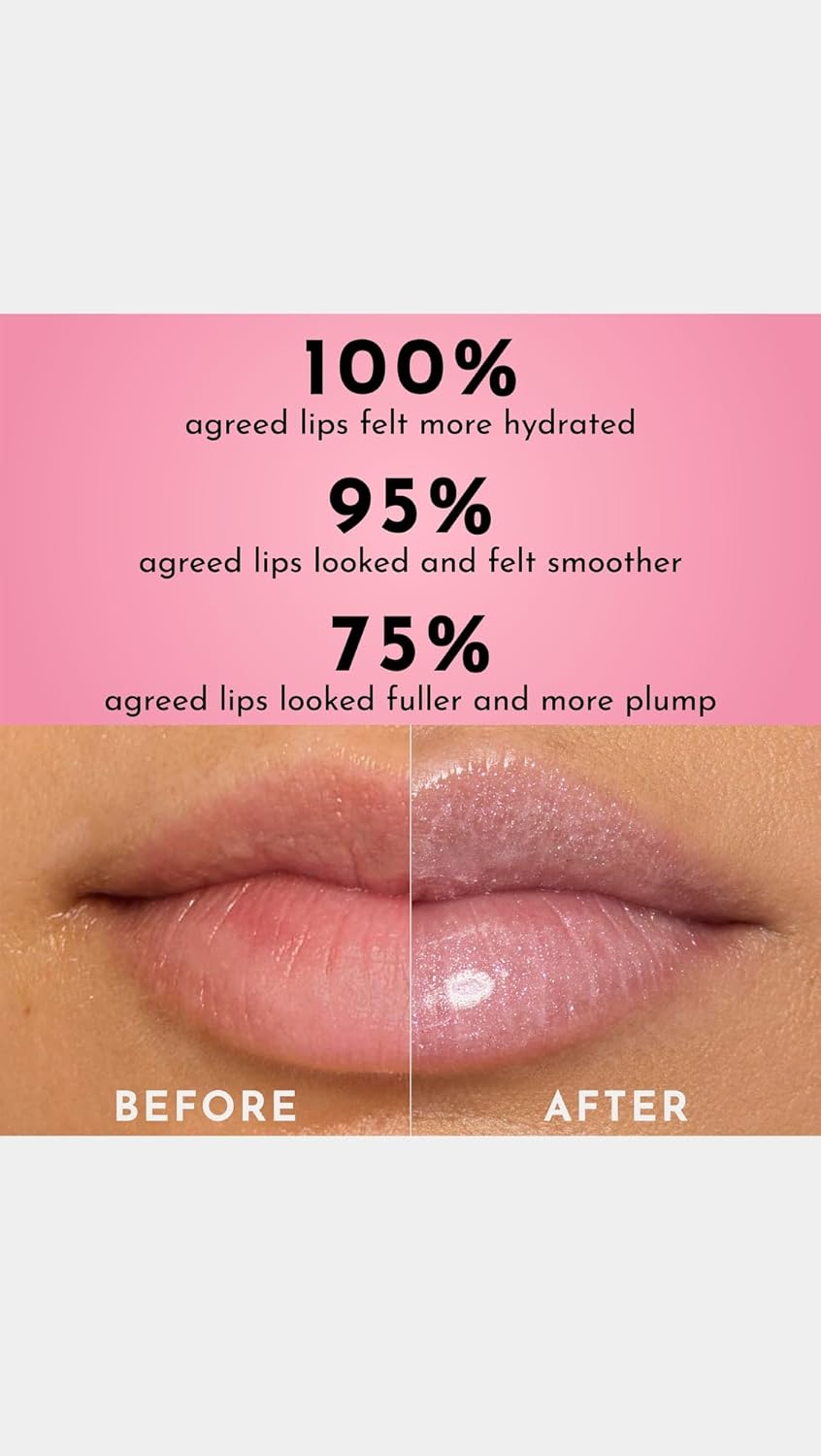 Lawless Women's x LoveShackFancy Forget The Filler Lip Plumping Gloss, Happy Thoughts, Pink, 0.11 Ounce