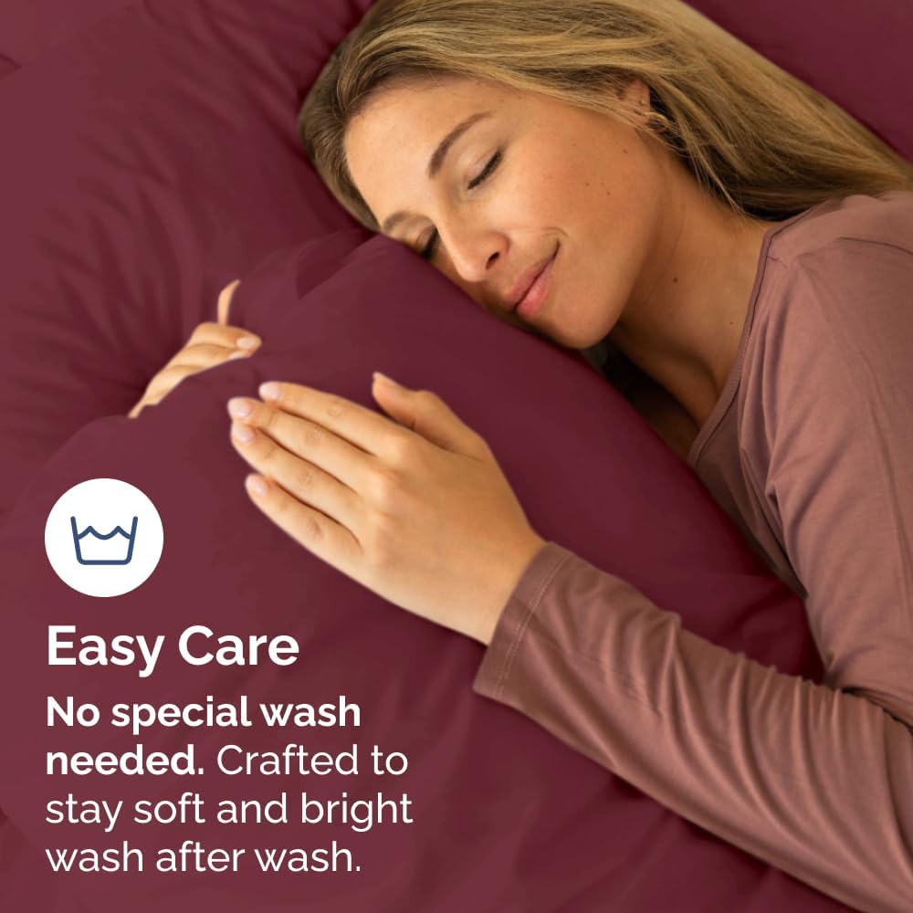 Queen Pillow Cases Set of 6 - Ultra Soft Hotel Quality Pillowcase Covers - Comfy, Cozy & Wrinkle Free - Shrink, Stain and Fade Resistant - Machine Washable Pillow Protectors - 6 Piece Set - Burgundy