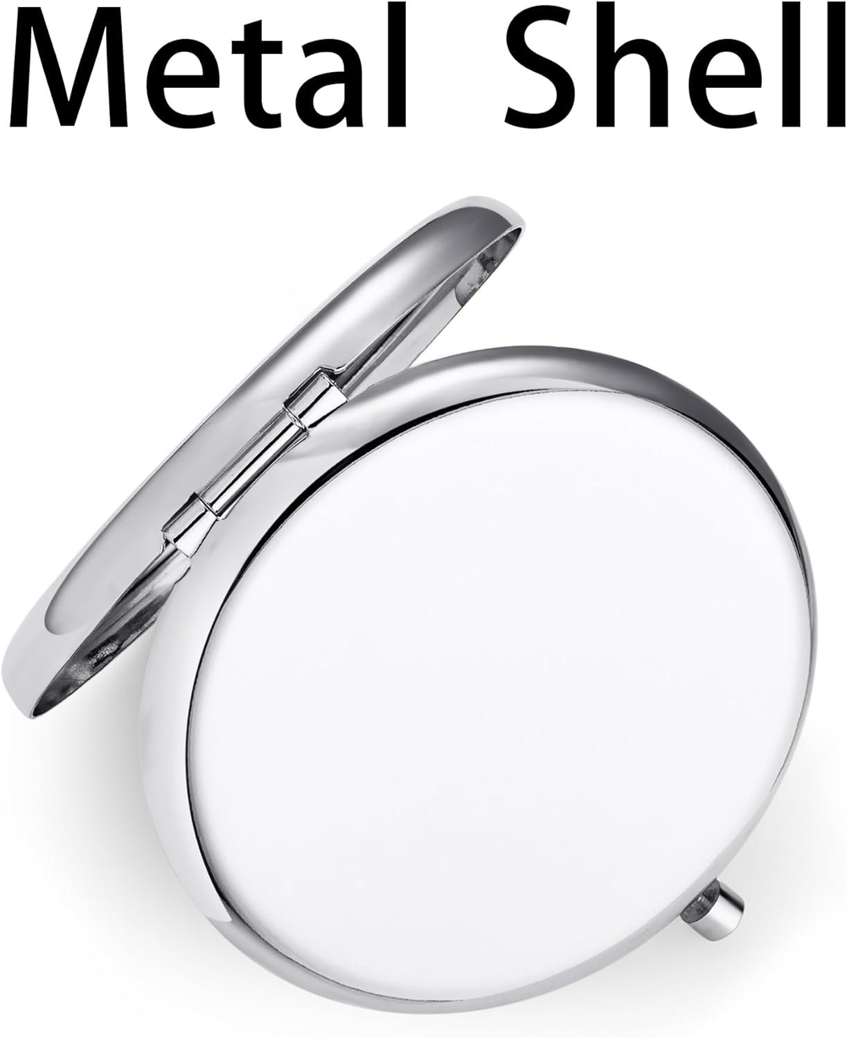 Compact Mirror, Pocket Travel Makeup Mirror for Purse, Metal Round Shell, 2-Sided 1X/2X Magnifying, Portable, Folding, Handheld, Silver, 18 Pack