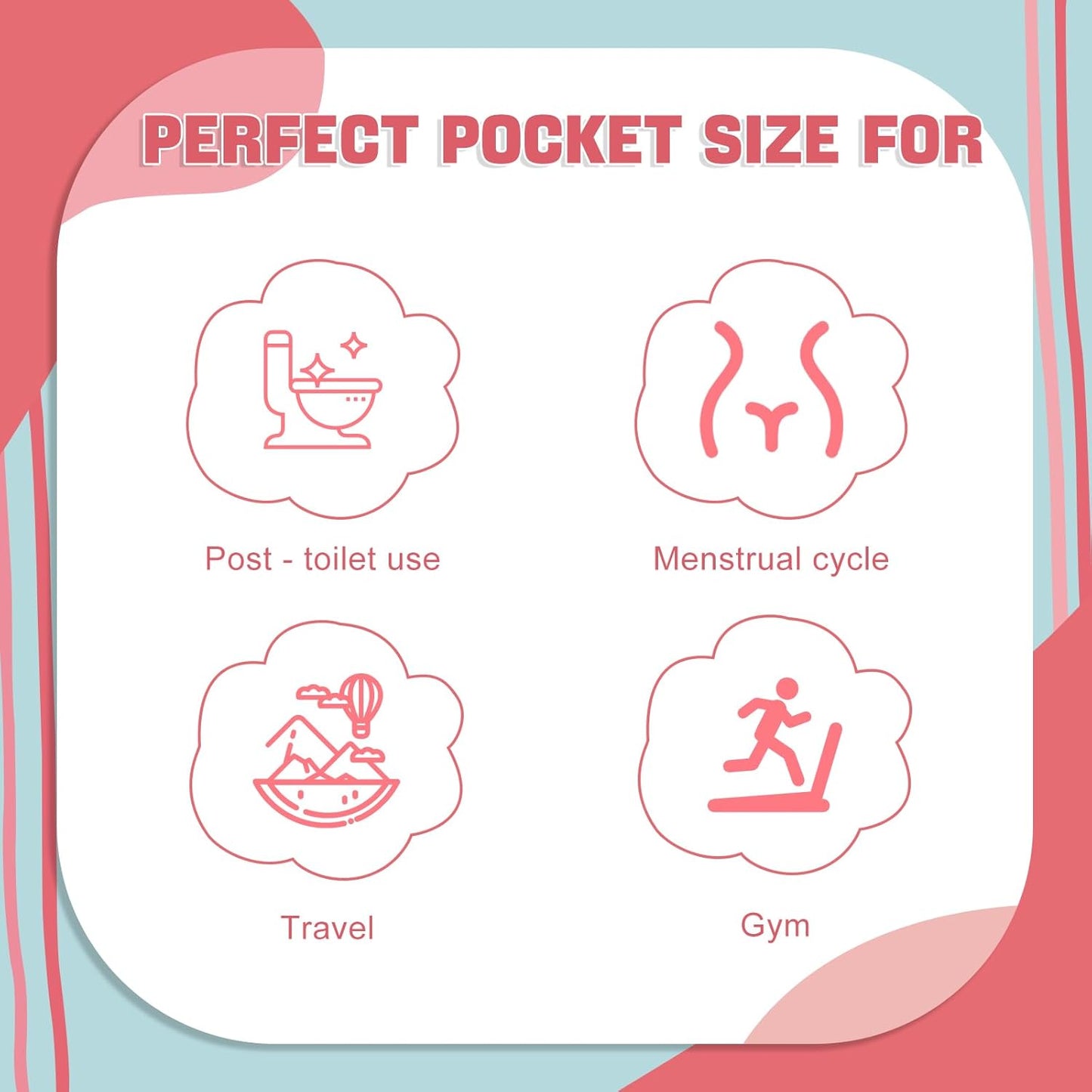 Feminine Wipes for Women - Individually Wrapped Flushable Wipes, PH-Balanced, Alcohol-Free, Unscented, Safe for Sensitive Skin (20 Count)