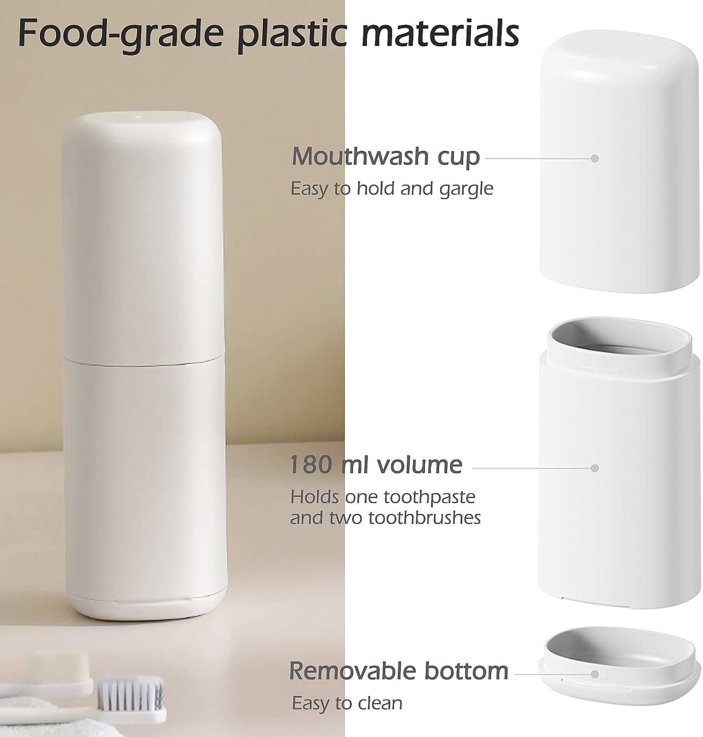 Travel Toothbrush Holder, Toothbrush Travel Case, Multifunctional Dustproof Toothbrush Cover, Portable Toothbrush Case Suitable for Business Camping Travel or Daily Use (1Pack)