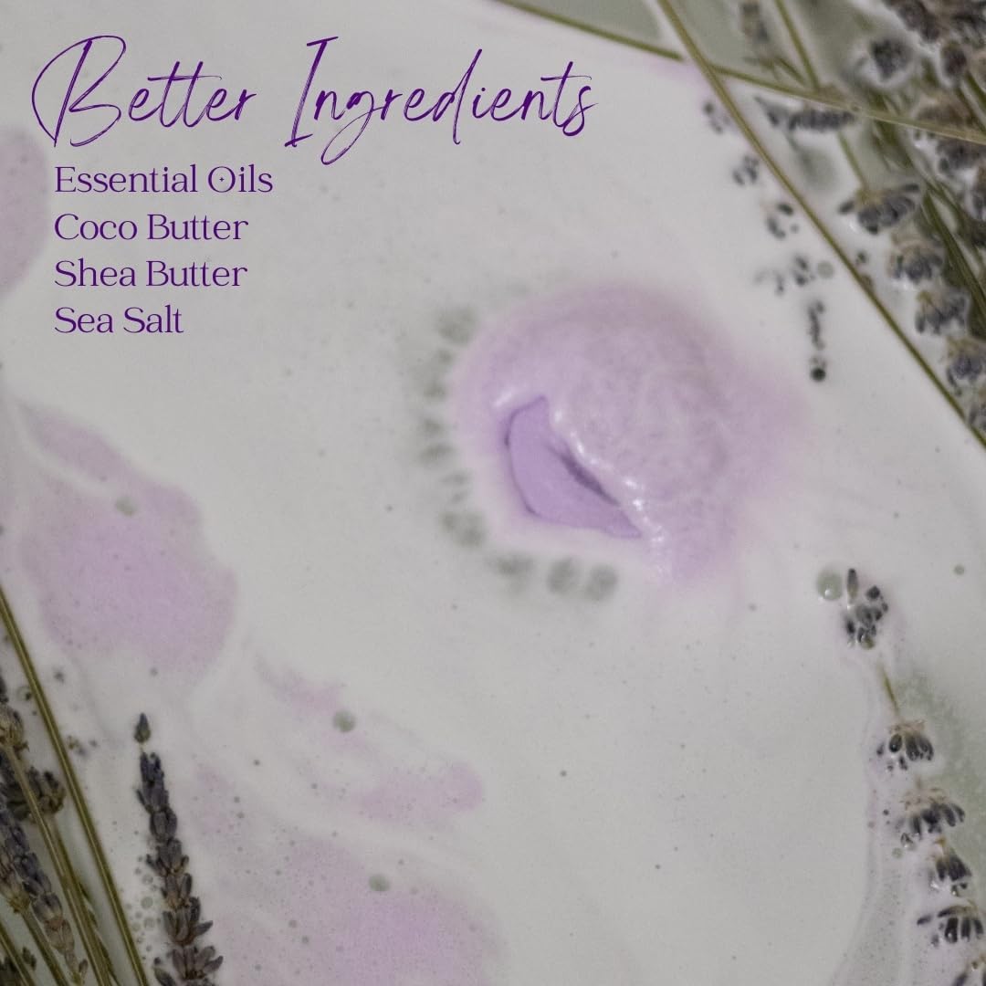 EvolutionUSA Lavender Dreams Bath Bombs for Women, 12 Organic Flower Bath Bombs, Soft Lavender Bath Bombs, Womens Bath Bombs Gift, Lush Bath Bombs for Girls, Relaxing Bathbombs, Bath Balls