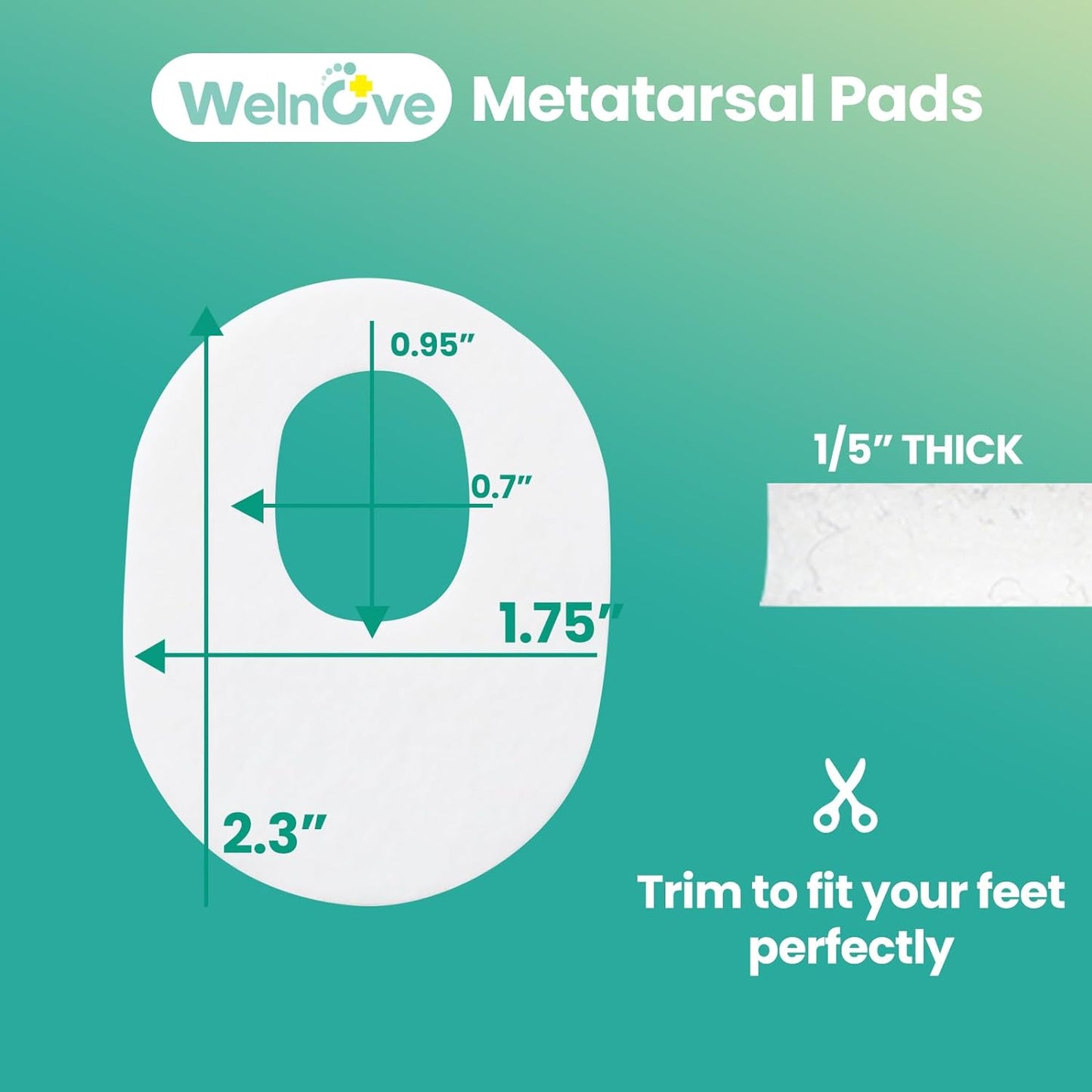 Welnove 42pcs Callus Pad with Water-Resistant Self-Stick Adhesive, Protects Foot, Heel and Toes from Rubbing and Friction,Oval Shape Design,Reduce Pressure and Friction from Shoes Rubbing-White