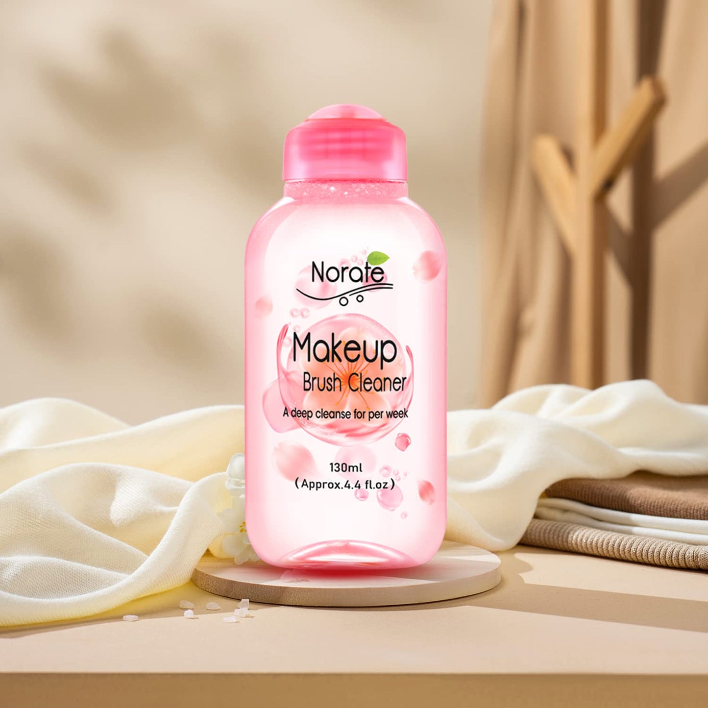 Norate Makeup Brush Cleaner, Make Up Brush Cleansers Solution, Makeup Cleaner for Makeup Brushes, Beauty Sponge, Powder Puff, Deep Clean Brush Shampoo, Gentle Formula Cruelty Free 4.4 FL.OZ