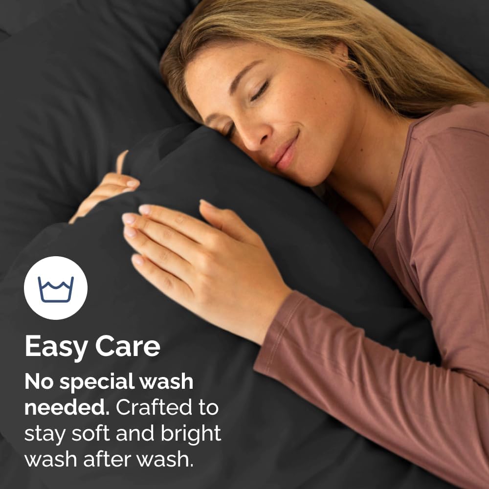 King Pillow Cases Set of 10 - Ultra Soft Hotel Quality Pillowcase Covers - Comfy & Wrinkle Free - Shrink, Stain and Fade Resistant - Easy-Care, Machine Washable Pillow Protectors - 10 Pcs Set - Black