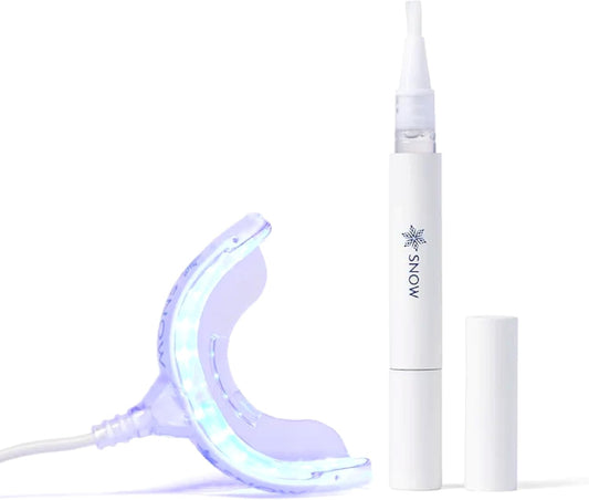 Snow Teeth Whitening Kit - Snow Teeth Whitening Serum and LED Mouthpiece Whitener, Formulated with Hydroxyapatite, Good for 2 Months - Wired Kit with 1 Wand