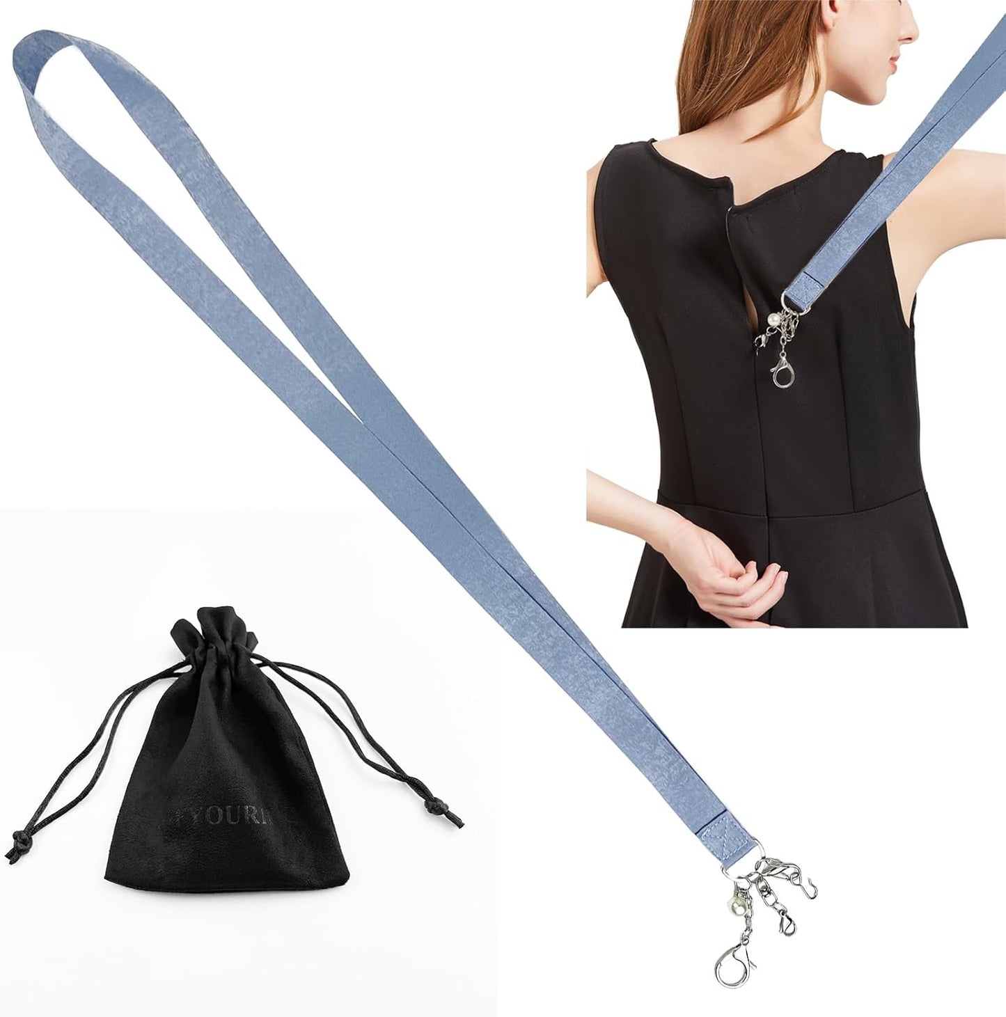 FYOURH Zipper Pull Helper - Invisible, Back, Dress & More Zipper Assistance Tool