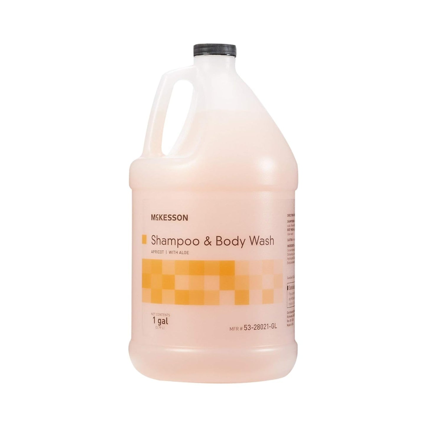McKesson Body Wash and Shampoo - 1 Gallon Bulk Refill Full Body Wash with Aloe, Apricot Scent - Sensitive Skin & Hair 2‑in‑1