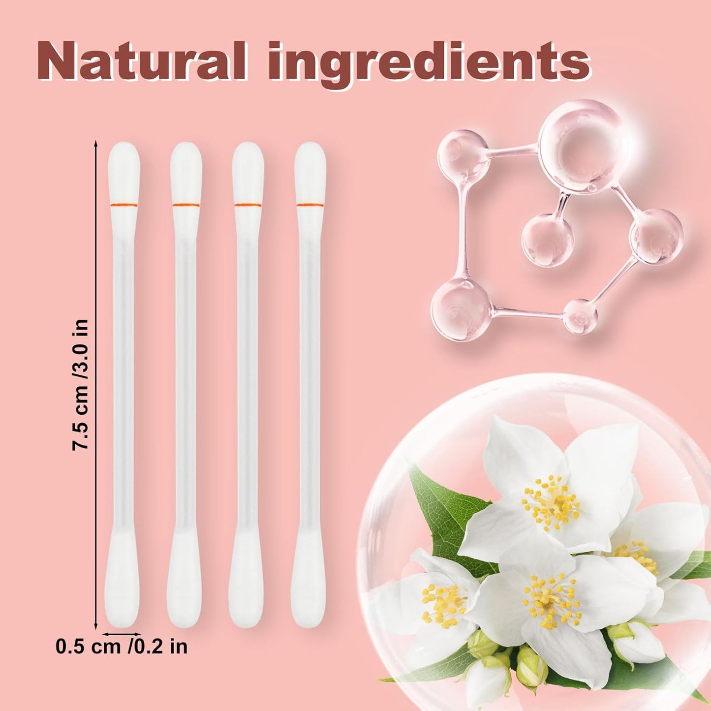 Cotton Swabs,Cotton Makeup Remover Swabs,Eye & Lip Sticks Remover,Liquid-Filled Makeup Remover Swabs Disposable Cotton Swabs for Eye/Lip/Eyebrow/Eyelash Makeup (Pack of 100)