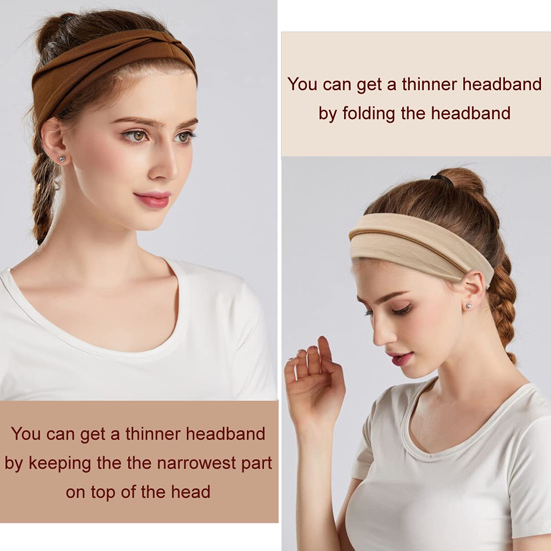 Fashion Headbands For Women Wide Headband Yoga Workout Head Bands Hair Accessories Band 6 Pack