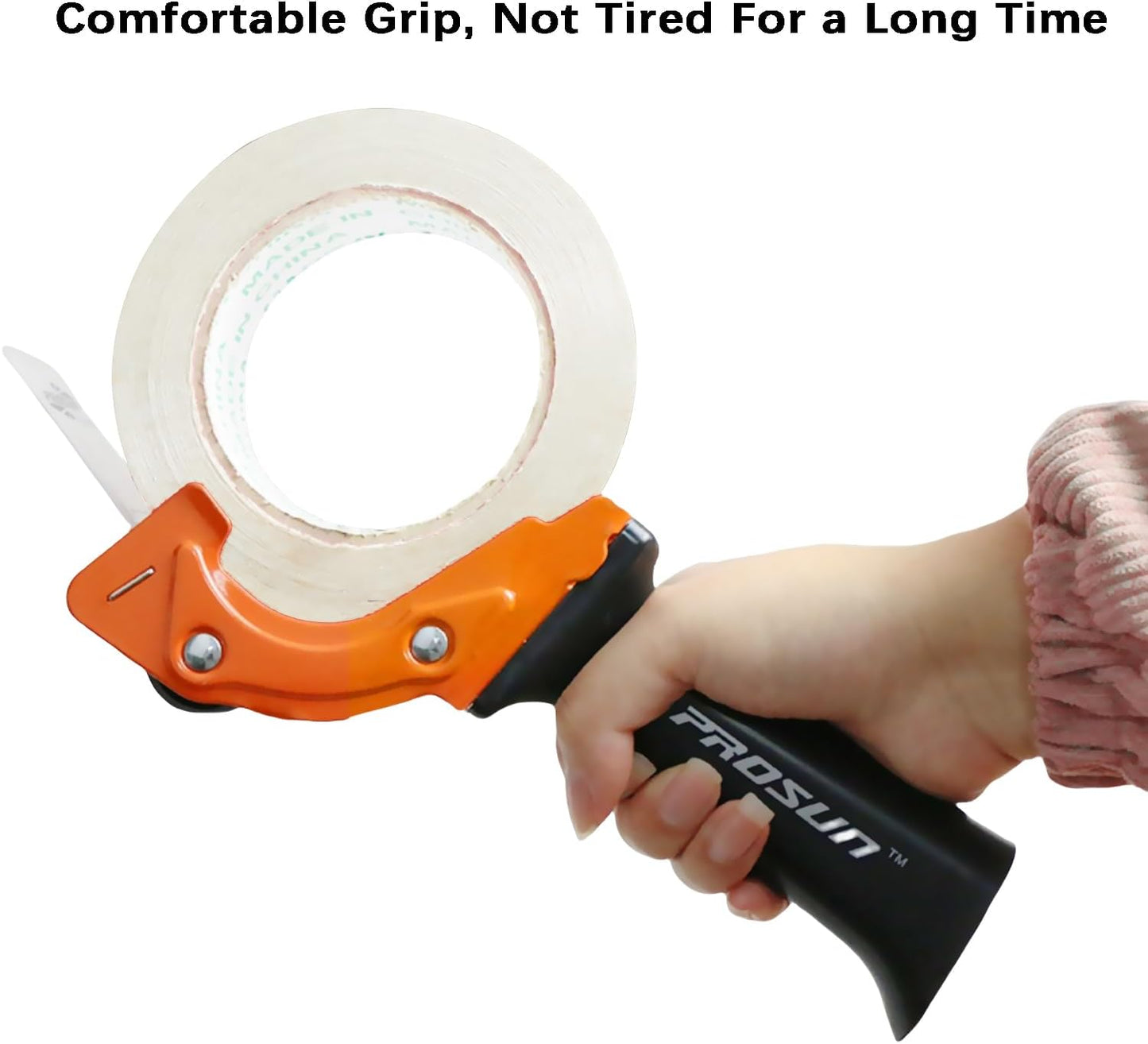 Heavy Duty Metal Packing Tape Dispensers Gun:2-inch Wide Tape Dispenser, 2 Pack(2" Blue + 2" Orange)