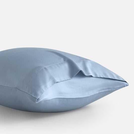 DOZ Pillowcase Set, 100% Viscose derived from Bamboo, Organically Grown, Buttery Soft, Silky, Breathable, Cooling, Oeko-TEX, High GSM, 2-Pack, Envelope Closure (King, Sky)