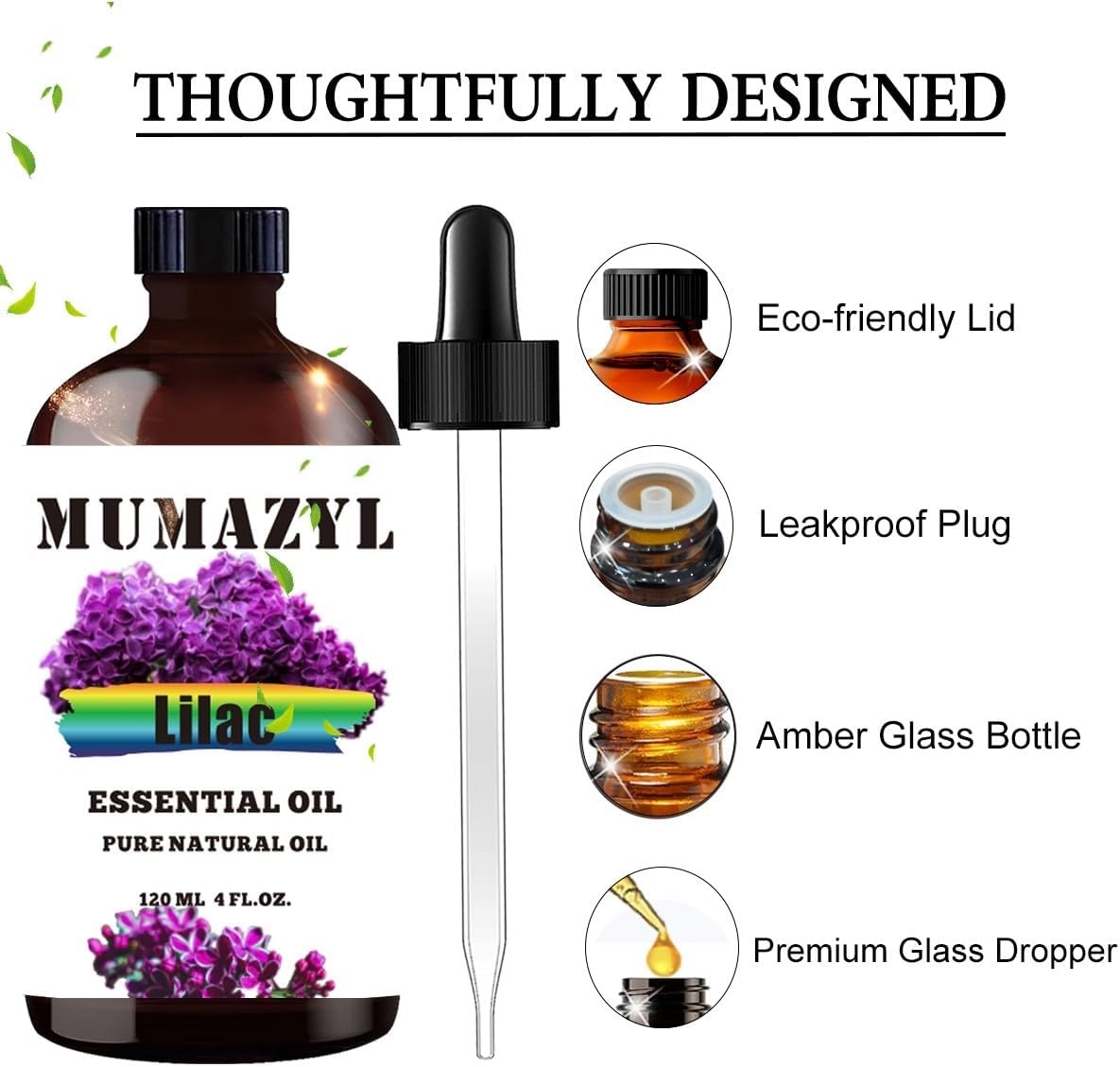 Lilac Essential Oil, Lilac Oil 4 Fl Oz 120ML for Diffuser Humidifier Yoga Cleaning DIY Candle Soap Making Essential Oils