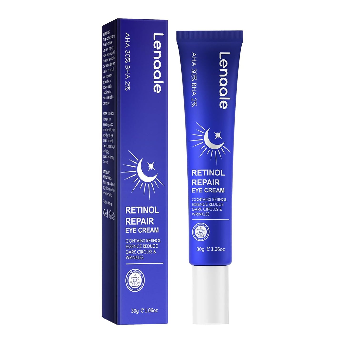 Retinol Eye Cream, Hydrating Under Eye Care Daily Wrinkle Cream, Infused with AHA30% to Smooth and Hydrate Skin, Eye Crea for Dark Circles Treatments