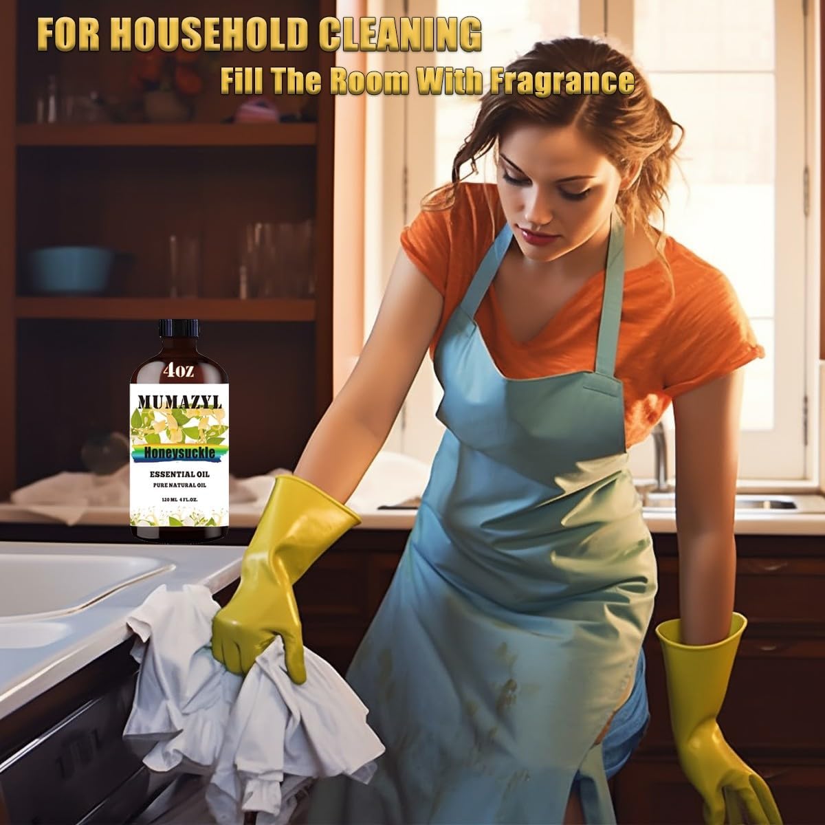 Honeysuckle Essential Oil, Honeysuckle Oil 4 Fl Oz 120ML for Diffuser Humidifier Yoga Cleaning DIY Candle Soap Making Essential Oils