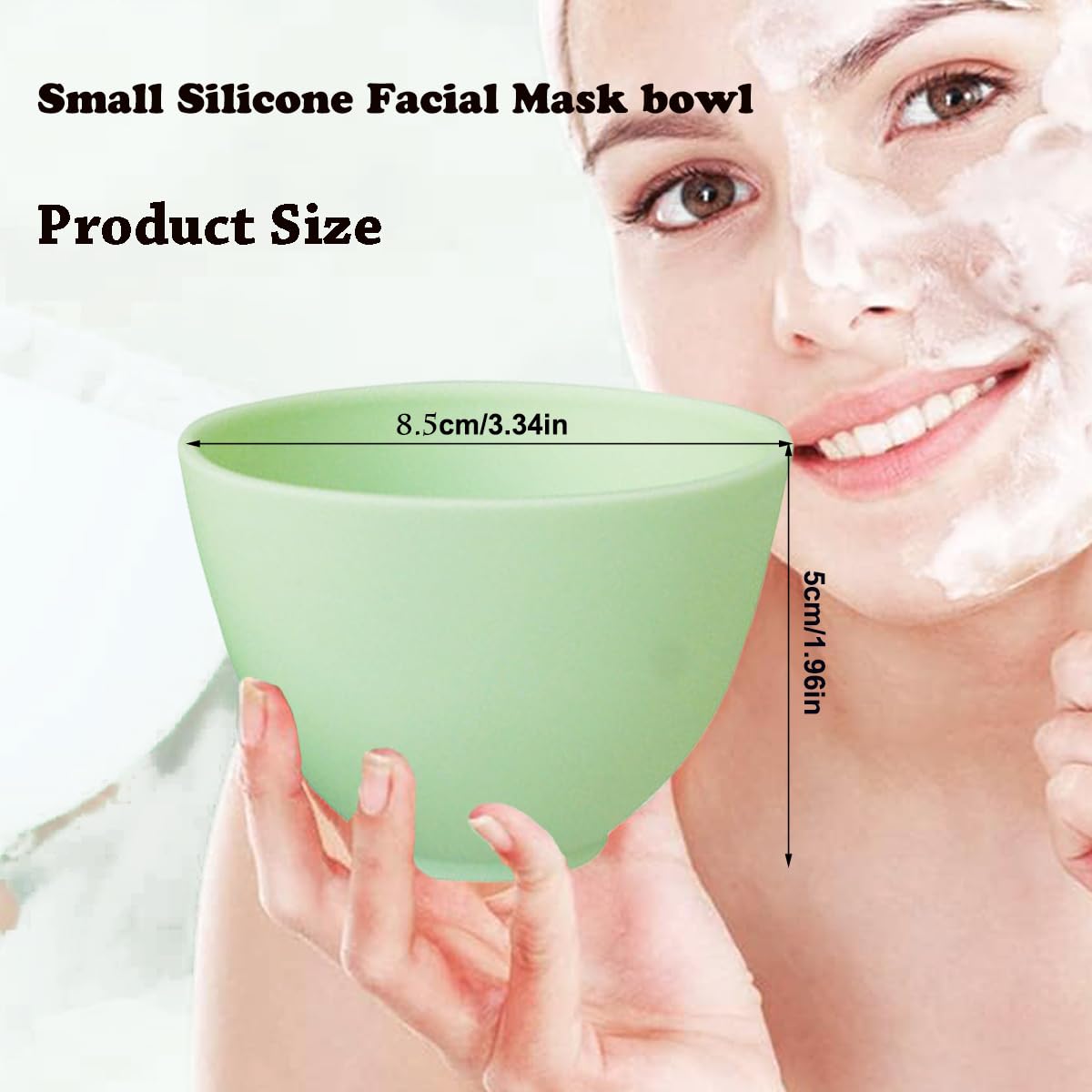 6 Pack Silicone Face Mask Mixing Bowls - Microwave & Freezer Safe, Non-Stick Esthetician Bowls for DIY Skincare, Clay Masks, Hair Color, 3.3-inch Esthetician Supplies(Green-6Pcs)