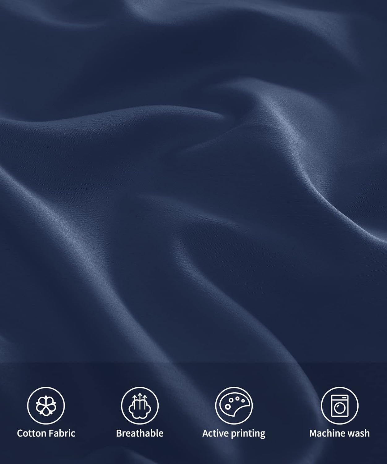 Warmstar Cotton Pillow Cases King Size Set of 2, 600 Thread Count Pillowcases 20x36 Inches, Soft Long Staple Cotton Pillowcases Breathable with Envelope Closure,Navy Blue