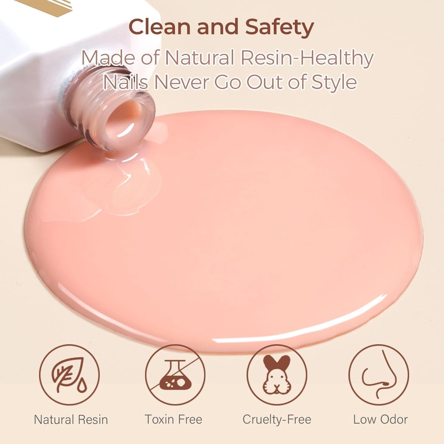 AILLSA Nude Gel Polish - Jelly Gel Nail Polish Nude Pink Translucent Soak Off U V Gel Polish Neutral Color Nail Gel Polish for Nail Art French Manicure at Home 0.51 Fl Oz GB60