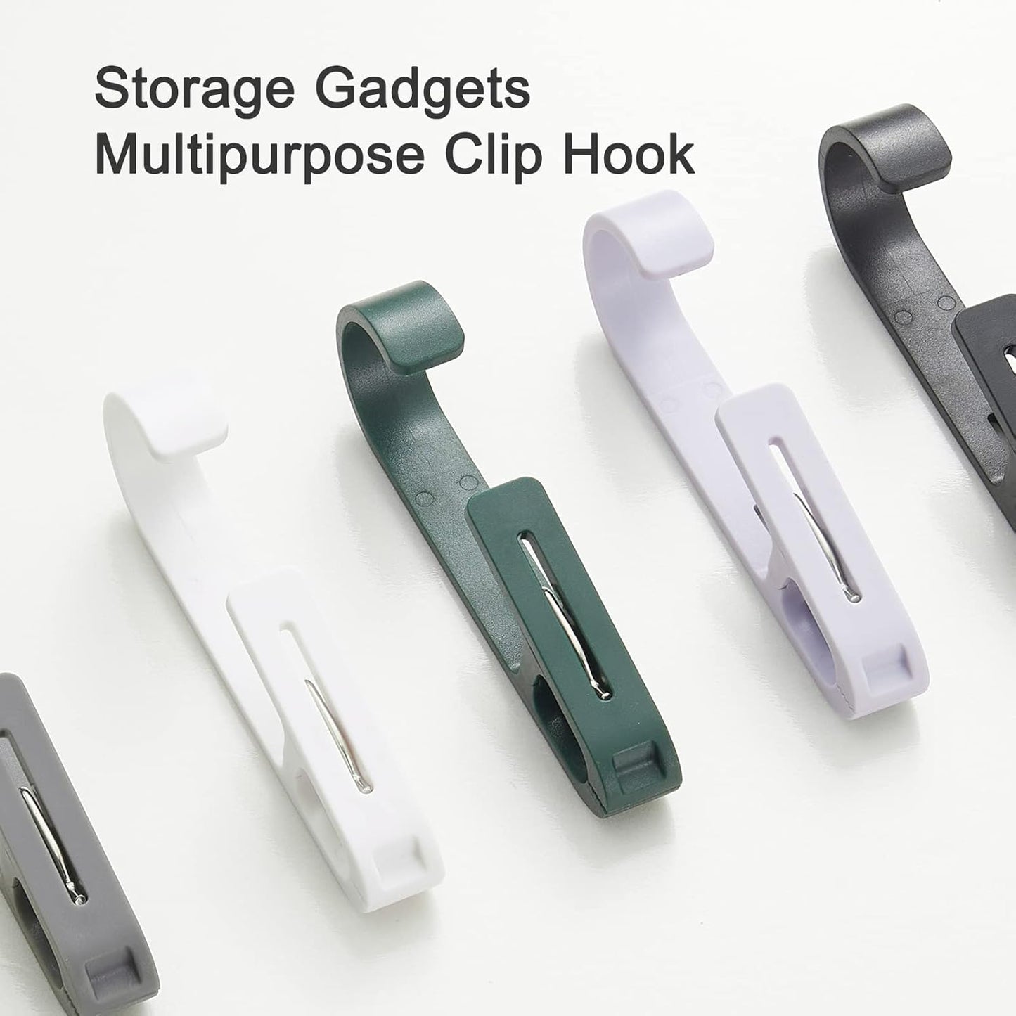 Large Clothes Pins Towel Clips, 4 Pcs Multipurpose Strong Plastic Hanger S Hook for Shower Curtain Laundry